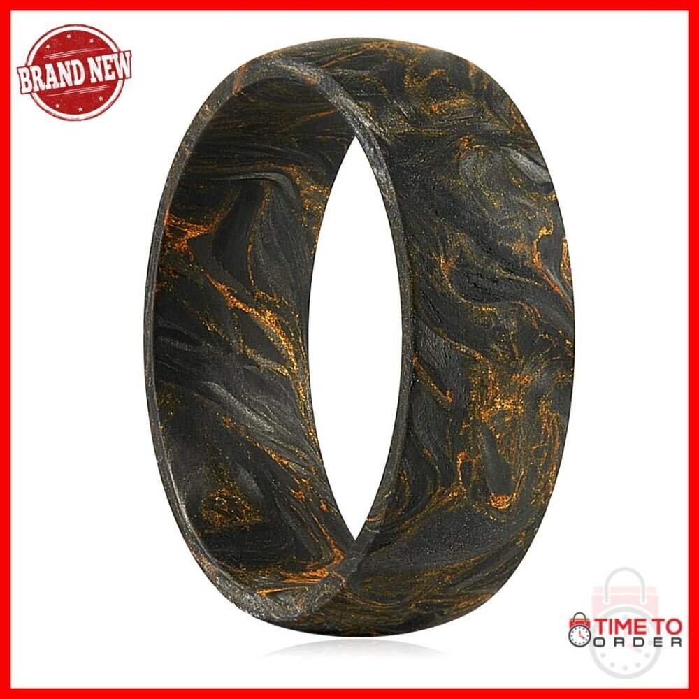 Men's Forged Carbon Fiber Wedding Band Size 12 Lightweight Hypoallergenic